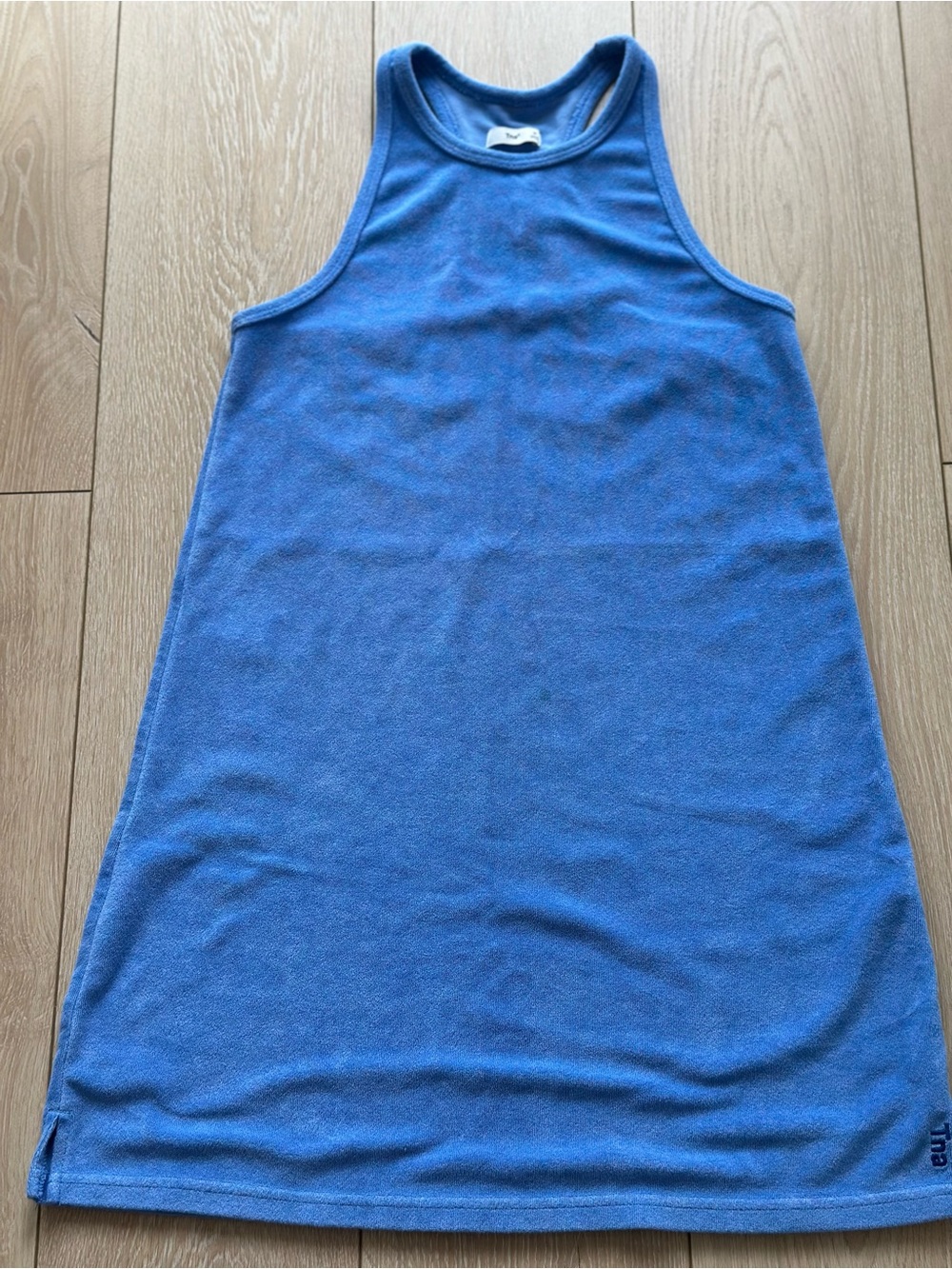 TNA Towel Terry Racerback Tank Dress | Aritzia Blue Cover Up Lounge Dress